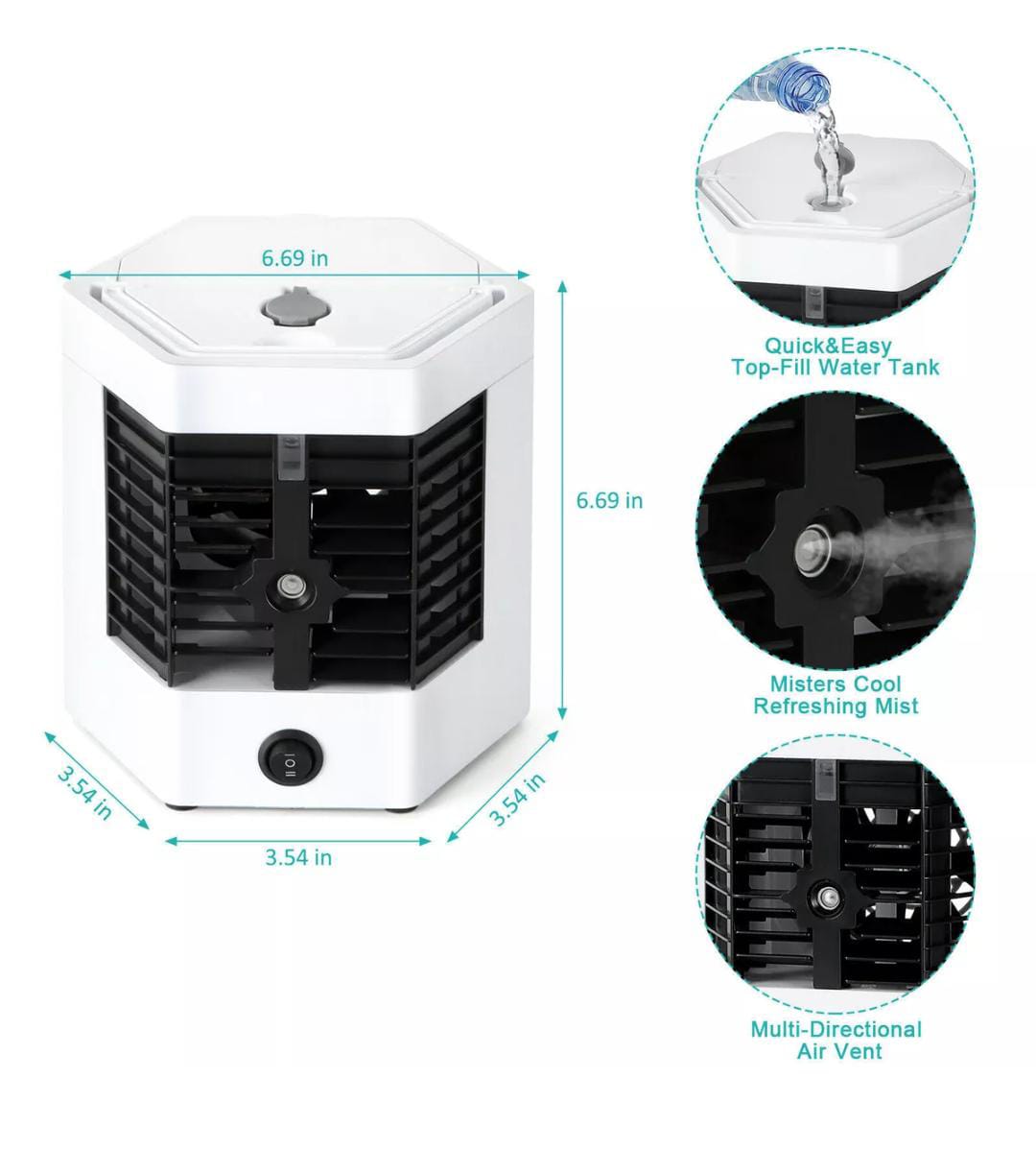Portable Mist Spary Air Cooler, USB Air Conditioner, With 240ML Water Tank